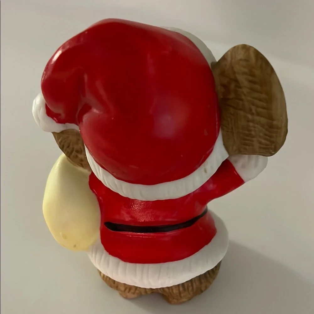 Homco, Porcelain Christmas Santa Claus Mouse Figurine Holding Bag of Toys #5405
